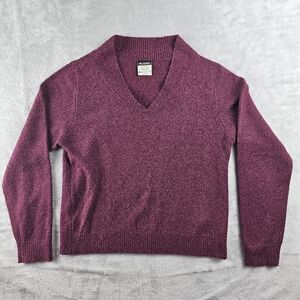 Columbia XCO Pullover Long V Neck Long Sleeve Burgundy Sweater Womens Size Large